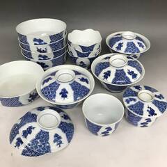 🌏🌏🌏KF4/27　深川製磁 食器 19点 松図　小鉢/お椀/取...