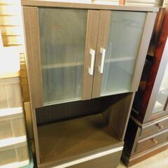 食器棚 レンジ台 キッチン収納 レンジボード ダークブラウン