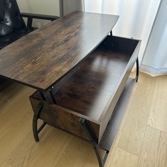 アンティーク風　可動式ローテーブルの画像