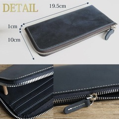 【値下げしました】長財布 メンズ 薄い財布 L字型 かっこいい 本革 ブラックの画像