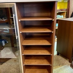 《売約済》【池上店】【～4/14限定SALE！20%お値引き！】 レンジボード レンジカウンター キッチンカウンター 収納 レンジラック 引き戸タイプ ミドル カウンター 食器棚 レンジ台 古賀家具 モイス付きの画像