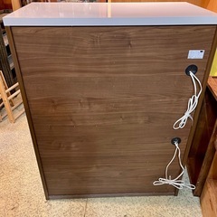 《売約済》【池上店】【～4/14限定SALE！20%お値引き！】 レンジボード レンジカウンター キッチンカウンター 収納 レンジラック 引き戸タイプ ミドル カウンター 食器棚 レンジ台 古賀家具 モイス付きの画像