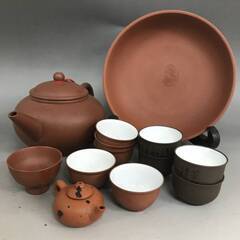 🌏🌏🌏KI1/12　中国古玩　朱泥　まとめて 急須/茶器　紫泥 ...