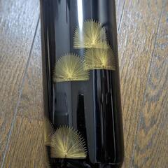 漆器　花瓶　花器　黒　金彩　花入れ