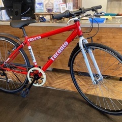 【前後タイヤ・チェーン新品！】6段変速　700×28cクロスバイク　レッド 前後タイヤ・チェーン新品！】6段変速 700×28cクロスバイク レッド