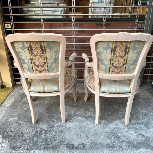 《売約済》【池上店】 在庫2点 各売りサロンチェア アームチェア 椅子 イス　猫脚 検）イタリア フランス ヨーロピアン ヴィンテージ ロココ ロココ調 シャビー