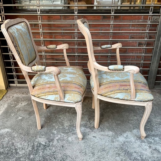 《売約済》【池上店】 在庫2点 各売りサロンチェア アームチェア 椅子 イス　猫脚 検）イタリア フランス ヨーロピアン ヴィンテージ ロココ ロココ調 シャビー