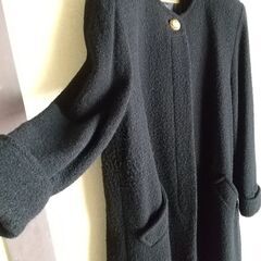 バブル時代　Aラインコート　肩パッド入り/金ボタン/極厚の画像