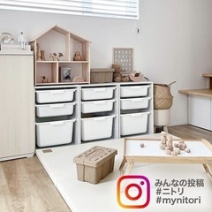 ニトリ　連結できるNカラボ レギュラー 2段(ホワイトウォッシュ)の画像
