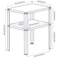 【中古】IKEA KNARREVIK クナレヴィーク ベッドサイドテーブル　ブラックの画像