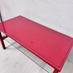 値下げ 22140  ガラス天板　ローテーブル 東球トウレン   ◆大阪市内・東大阪市他 6,000円以上ご購入で無料配達いたします！◆ ※高槻・枚方方面◆西宮・尼崎方面◆生駒方面　それぞれ条件付き無料配送あり！            の画像