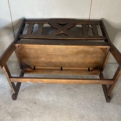 【365】RUSTIC 木製ベンチ ダークブラウンの画像