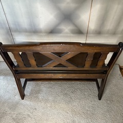 【365】RUSTIC 木製ベンチ ダークブラウンの画像