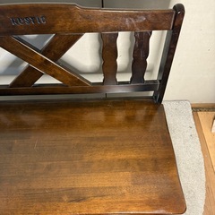 【365】RUSTIC 木製ベンチ ダークブラウンの画像