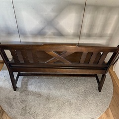【366】RUSTIC 木製ベンチ ダークブラウンの画像