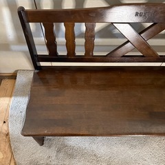 【366】RUSTIC 木製ベンチ ダークブラウンの画像