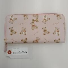 新古品 長財布 ピンク クマ柄 TJ10124