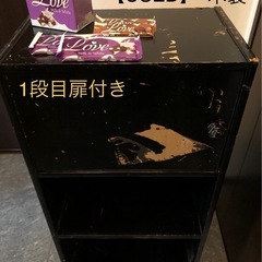 【お引取り決定しました】USED黒色木製三段カラーボックスと未開...