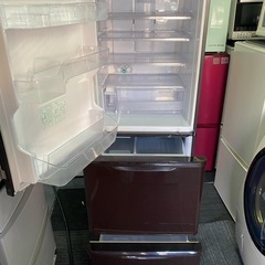 中古店舗近郊送料格安 シャープ 350L 3ドア冷蔵庫 SJ-GW35F-R 2020年製 どっちもドア ガラスドア プラズマクラスター  グラデーションレッド 自動製氷 6ヶ月保証付き-COSMO SPACE online