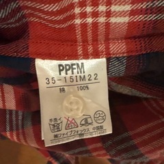 PPFM 赤黒チェック 長袖ネルシャツ Mの画像