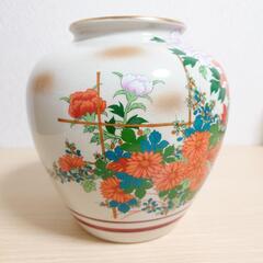 九谷焼 花瓶 壺 花器 年代物 レトロ アンティークの画像