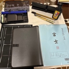 習字セット、絵の具の道具