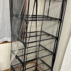 DEPOS デポス ビニール 温室 フラワースタンド フラワーラック ガーデニング用品 ベランダ菜園 園芸 観葉植物 多肉植物 雪よけ 雪除け 5段ラック ブラックの画像