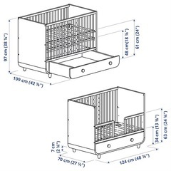 【IKEA/イケア】 ベビーベッド  MYLLRA（ミルラ）　の画像