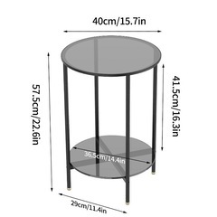 サイドテーブル　丸ガラスの画像