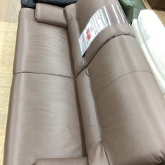 KB-30【新入荷　リサイクル品】カリモク家具　チターノ　本革　ワイド2シーターソファ　ブラウンの画像