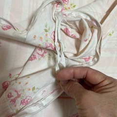 セミダブル掛け布団カバー 綿  ファスナー式 ピンク薔薇柄の画像