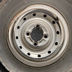 差し上げます　145R12 6Pタイヤ付きスチールホイール　4本の画像