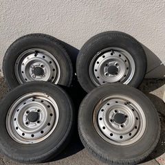 差し上げます　145R12 6Pタイヤ付きスチールホイール　4本