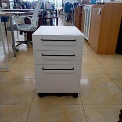 ★ジモティ割あり★  袖机 白 H60×D55×W41 クリーニング済み OJ7984の画像