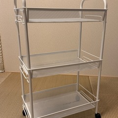 【中古】IKEA(イケア) HORNAVAN ワゴン ホワイト