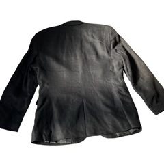 クリーニング済　H&M メンズ スリムフィット リネンジャケット ブラック サイズ48の画像