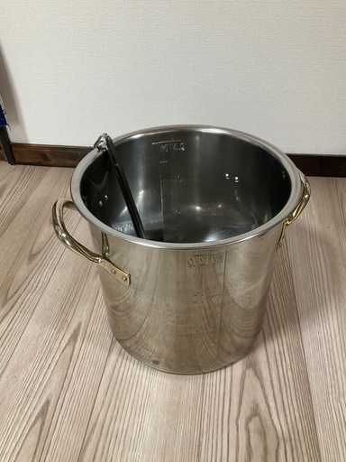 寸胴鍋　レードル Thunder Group アルミ寸胴鍋 IH対応 36cm 30L 目盛り付き 蓋付き 業務 