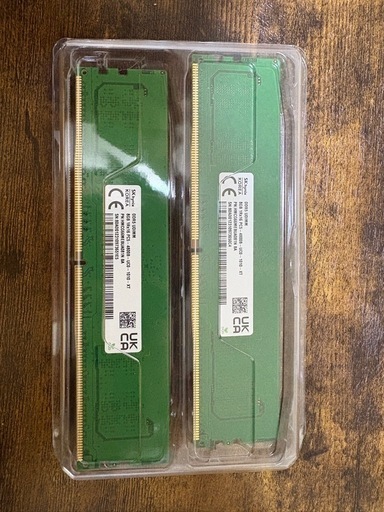 PCパーツ　メモリ2枚　16GB DDR5