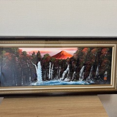 立体　絵画　白糸の滝　静岡　赤富士