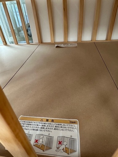 【交渉中】ベビーベッド ハイタイプ 床板すのこ【カトージ(KATOJI)】