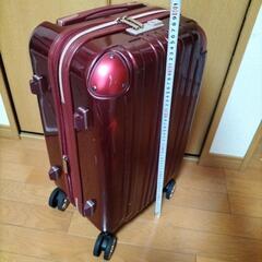 中古品 拡張機能付スーツケース キャリーケース ワインレッド 