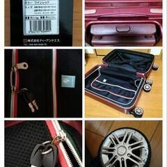 中古品 拡張機能付スーツケース キャリーケース ワインレッド の画像