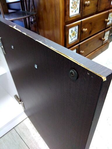 スリム食器棚 ダークブラウン 幅44×奥41.5×高180cm キッチン 収納 家具 棚 ラック 札幌市 中央区 南12条