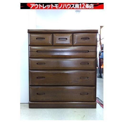 北海道工芸家具 6段チェスト ホワイトオーク 幅105×奥45×高120㎝ 衣類 収納 整理 家具 タンス 箪笥 札幌市 中央区 南12条