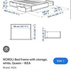IKEA NORDLI ベッドフレーム クイーンサイズ