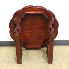 【ヤ取終了2/21】≪ZU1316ジ≫ メーカー不明 李朝膳/お膳台 花型 全高約25.5㎝ 小盤/ソバン 置台/飾り台 ティーテーブル 李朝家具/インテリア 韓国の画像