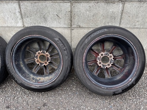 ブラックレーシング?　１４インチ　４穴　４本　PCD100 ６Ｊ　オフセット４０　中古品