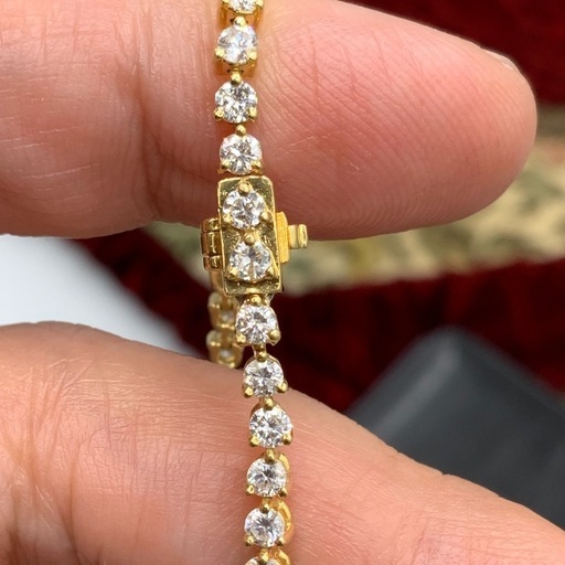 18K 750 テニスブレスレット　3.33ct　7.7g 約17.5cm