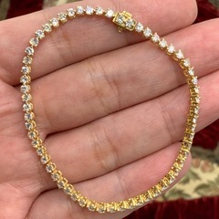 18K 750 テニスブレスレット　3.33ct　7.7g 約1...