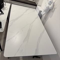 【新品】160×70 ツヤなし大理石調テーブル